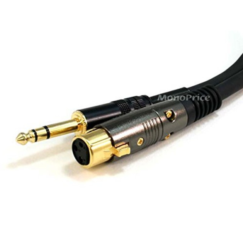 Monoprice 6ft Premier Series XLR Female to 1/4in TRS Male Cable, 16AWG (Gold Plated)