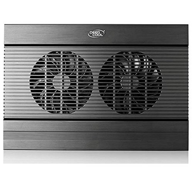 DEEPCOOL N8 Ultra Black Aluminium Notebook Cooler Upto 17? W/Dual 140MM Fan W/Adjustable Speed and 4USB Ports