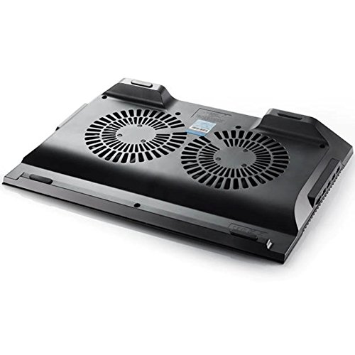 DEEPCOOL N8 Ultra Black Aluminium Notebook Cooler Upto 17? W/Dual 140MM Fan W/Adjustable Speed and 4USB Ports DEEPCOOL N8 Ultra Black Aluminium Notebook Cooler Upto 17? W/Dual 140MM Fan W/Adjustable Speed and 4USB Ports
