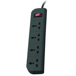 Belkin Essential Series 4-Socket Surge Protector Universal Socket with 5ft Heavy Duty Cable Grey -