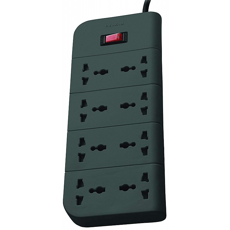 Belkin Essential Series 8-Socket Surge Protector Universal Socket with 6.5ft Heavy Duty Cable (Grey)