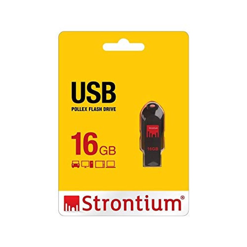 Strontium Pollex 16GB USB Pen Drive (Black/Red)