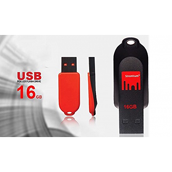 Strontium Pollex 16GB USB Pen Drive (Black/Red)