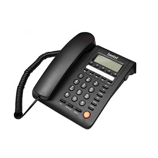 Beetel M59 Caller ID Corded Landline Phone with 16 Digit LCD Display & Adjustable contrast (Black)