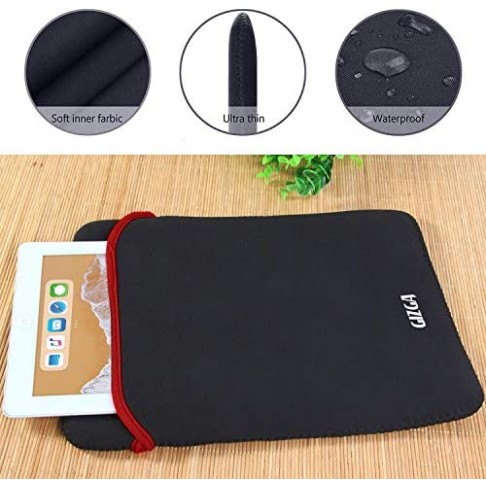 Gizga Essentials Laptop Bag Sleeve Case Cover Pouch for 15.6-Inch Laptop for Men-Women Reversible Neoprene Black+Red