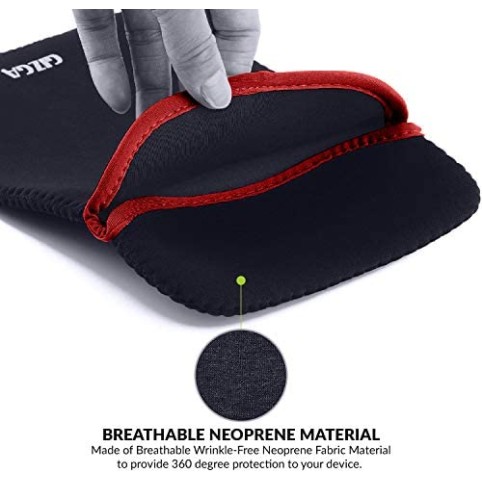 Gizga Essentials Laptop Bag Sleeve Case Cover Pouch for 15.6-Inch Laptop for Men-Women Reversible Neoprene Black+Red