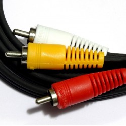CABLESETC Pure Copper 3-3 RCA Composite Audio Video AV Cable for TV/LCD/LED/DTH 3m (1034) 