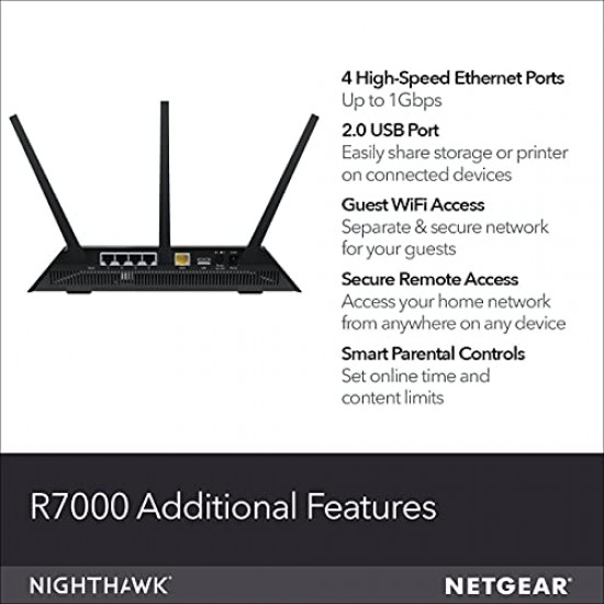 Netgear Nighthawk AC1900 Dual Band WiFi Gigabit Router R7000