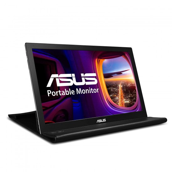 ASUS 15.6-inch Portable Monitor with USB-Powered, Ultra-Slim, Auto-Rotatable - MB168B (Black)