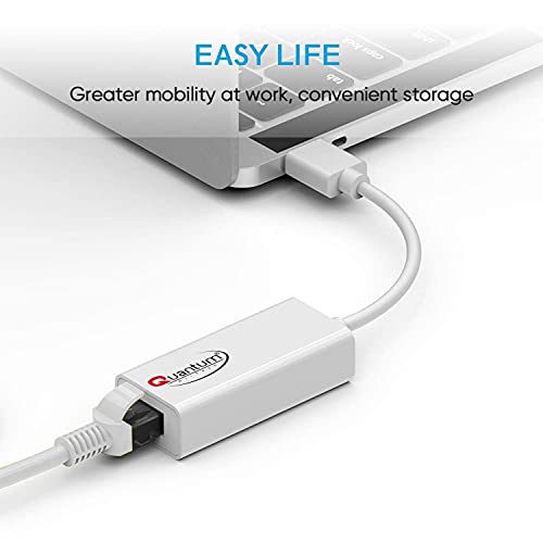 Quantum QHM8106 USB to RJ45 Ethernet LAN Adapter White Quantum QHM8106 USB to RJ45 Ethernet LAN Adapter White