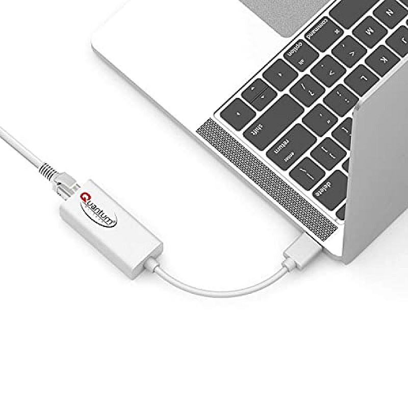 Quantum QHM8106 USB to RJ45 Ethernet LAN Adapter White