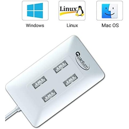 Quantum QHM8106 USB to RJ45 Ethernet LAN Adapter White Quantum QHM8106 USB to RJ45 Ethernet LAN Adapter White