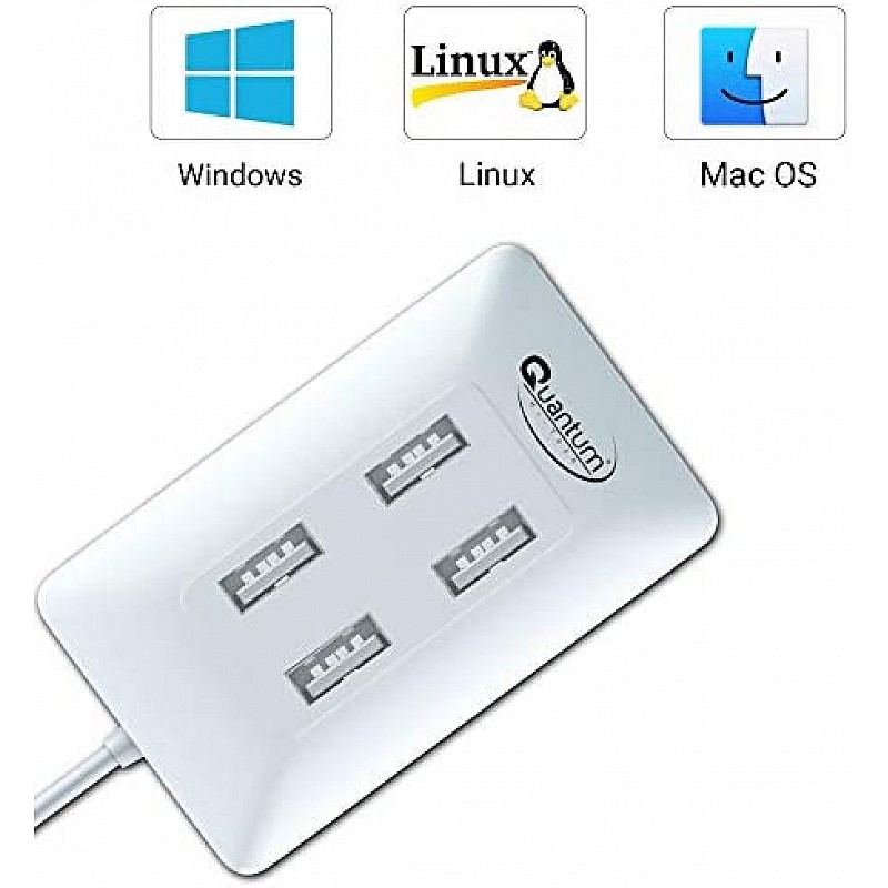 Quantum QHM8106 USB to RJ45 Ethernet LAN Adapter White