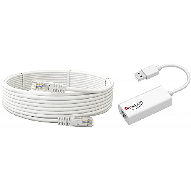 Quantum QHM8106 USB to RJ45 Ethernet LAN Adapter White