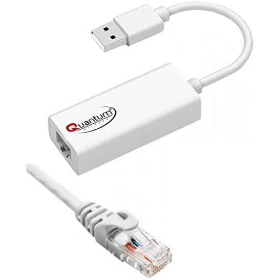 Quantum QHM8106 USB to RJ45 Ethernet LAN Adapter White