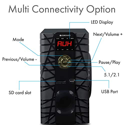 Zebronics ZEB-BT6590RUCF Bluetooth 5.1 Speaker with SD Card and PENDRIVE Slot Zebronics ZEB-BT6590RUCF Bluetooth 5.1 Speaker with SD Card and PENDRIVE Slot