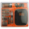 BLACK+DECKER A7073 6V Battery Powered Screwdriver with onboard LED Light & 14 pc bits included (A7073-IN)