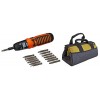 BLACK+DECKER A7073 6V Battery Powered Screwdriver with onboard LED Light & 14 pc bits included (A7073-IN)