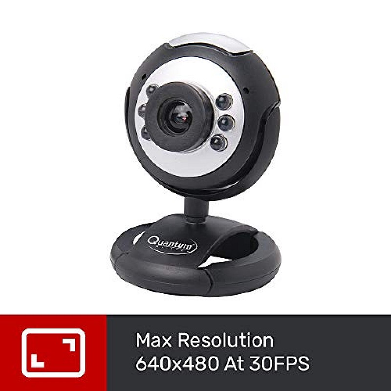 Quantum QHM495LM 6 Light Webcam For Laptop And Desktop (Black)