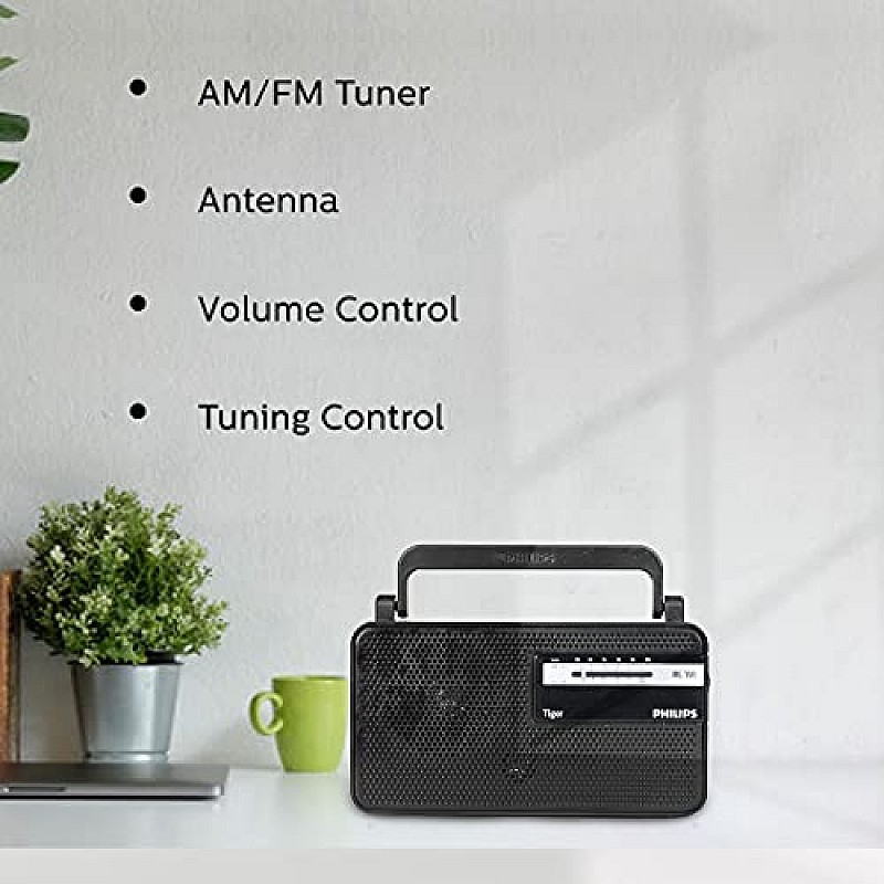 Philips Radio RL191/94 with MW/FM Bands, 180mW RMS Sound output, Battery: 2xR20 (UMI)External 3V DC(optional)