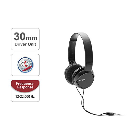 Sony MDR-ZX110AP Wired On-Ear Headphones Black Sony MDR-ZX110AP Wired On-Ear Headphones Black