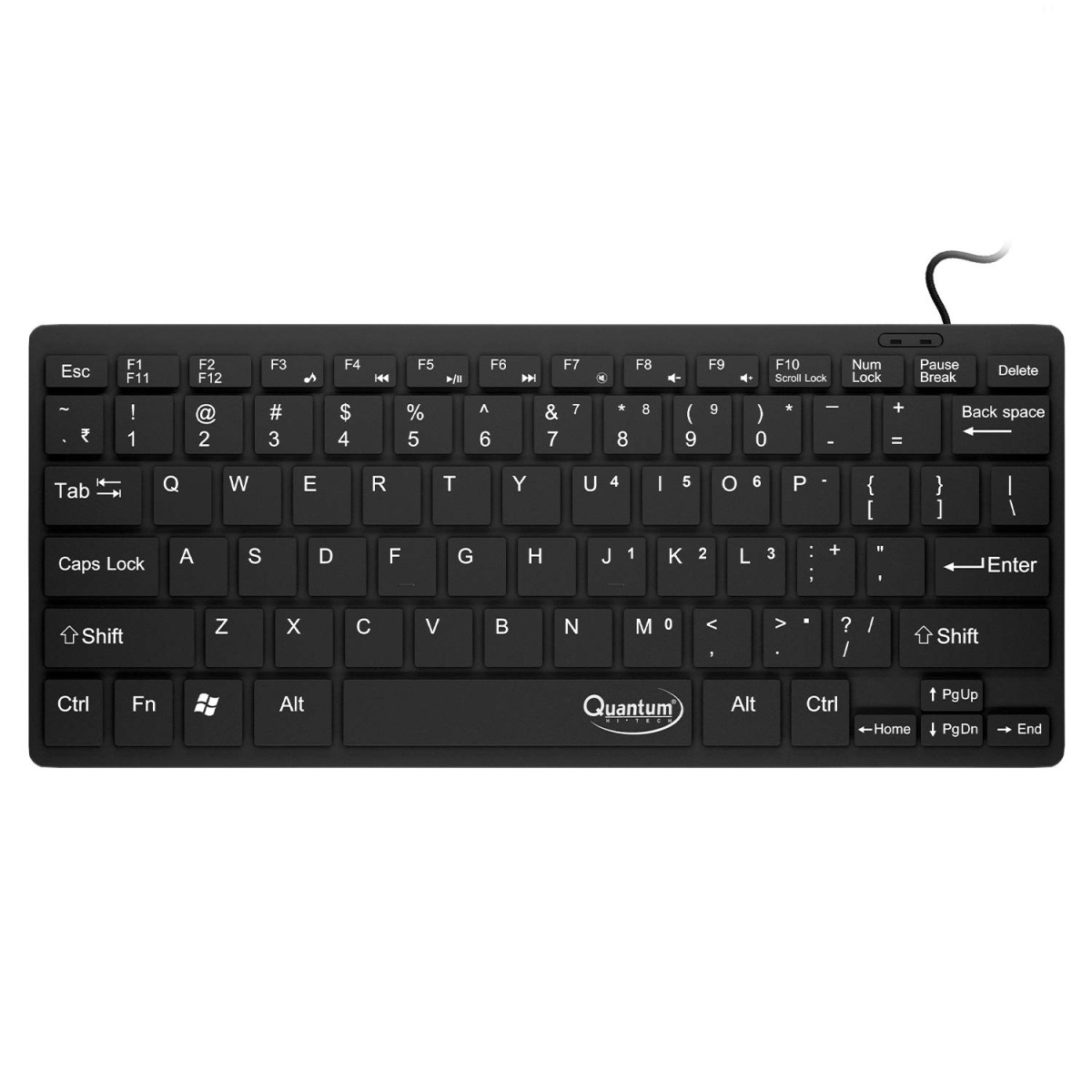 QUANTUM QHM7307 MINI MULTIMEDIA KEYBOARD Wired USB Multi-device Keyboard (Black)