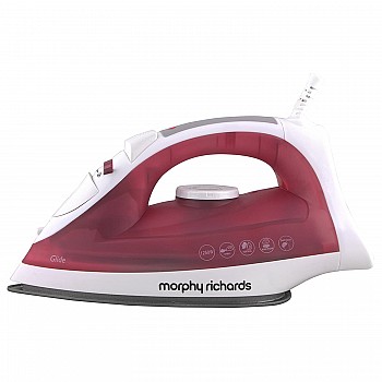 Morphy Richards Glide 1250-Watt Steam Iron (White/Red)