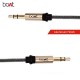 Boat Indestructible 3.5mm Male to Male Gold Plated Connectors, Metallic Aux Audio Cable, 1.5 Meter (5 Feet) (Silver Metallic)