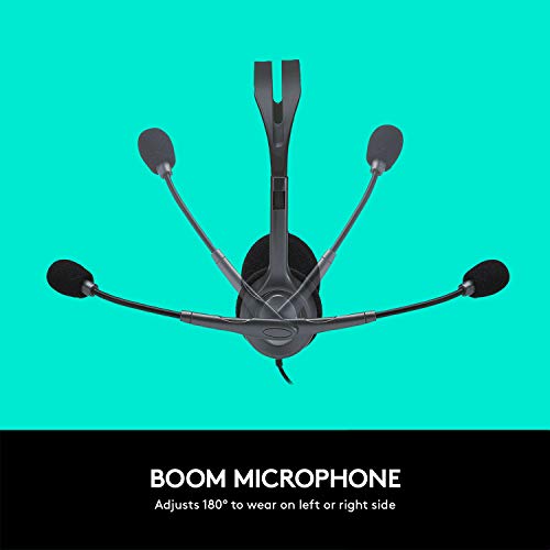 Logitech H111 Wired On Ear Headphones With Mic Black- Logitech H111 Wired On Ear Headphones With Mic Black-