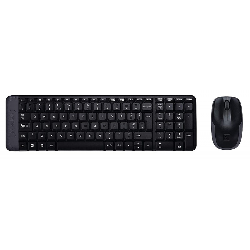 Logitech MK215 Wireless Keyboard and Mouse Combo for Windows, 2.4 GHz Wireless Black