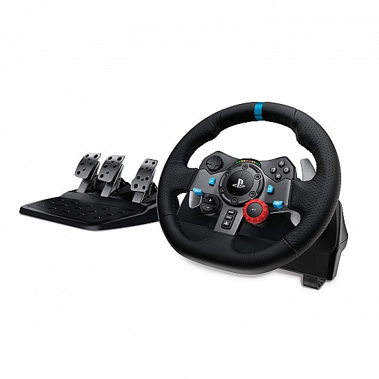 Logitech G29 Driving Force Racing Wheel and Floor Pedals, Real Force, Stainless Steel Paddle Shifters