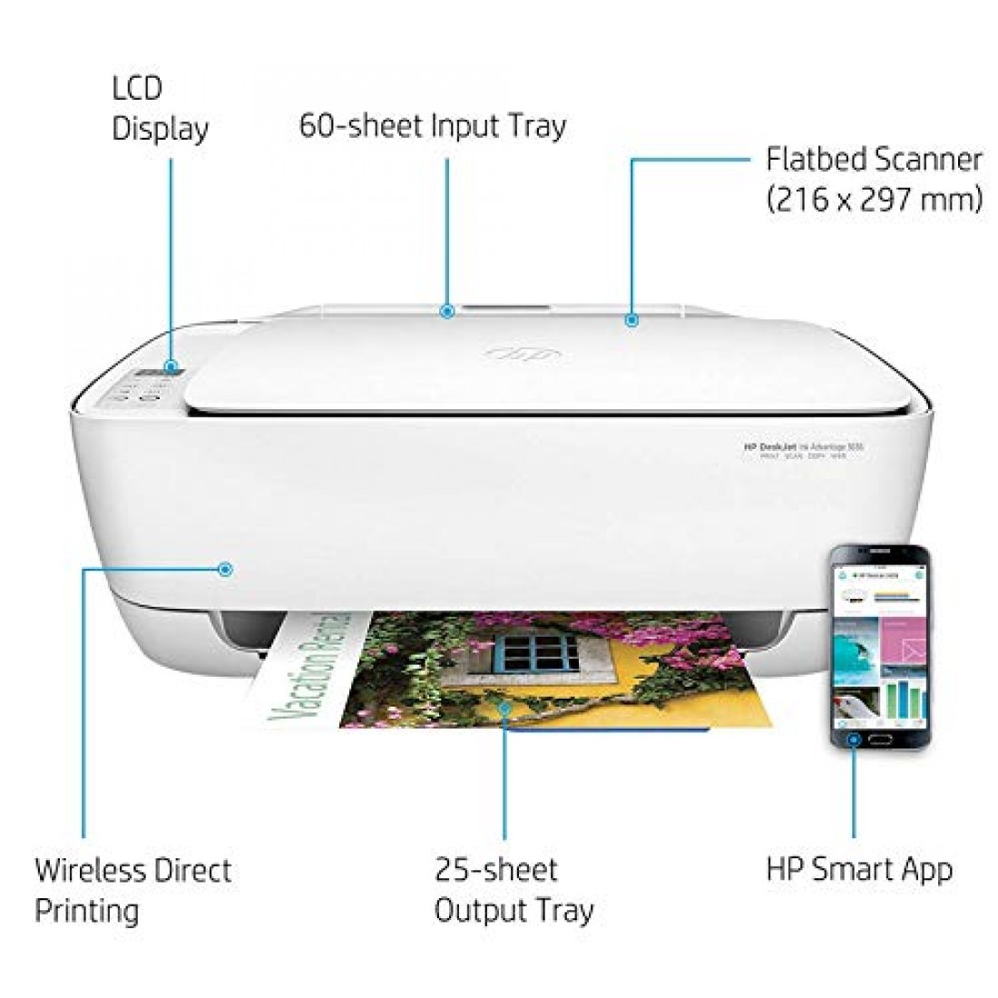 Hp Deskjet 3636 All In One Ink Advantage Wireless Colour Printer With Voice Activated Function 4327