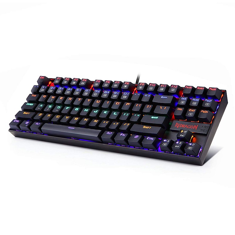 Redragon Kumara K552 Rainbow LED Backlit TKL Tenkeyless Mechanical Gaming Keyboard 