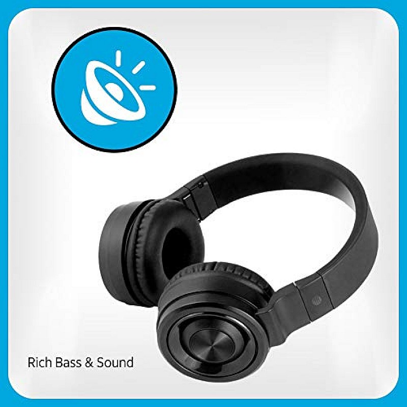 Black 3.0 Stereo AT-T PBH20-BLK Over-Ear Bluetooth 3.0 Stereo Headphones Black