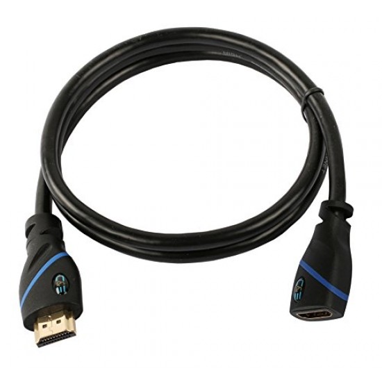 C&E Latest Technology 4K HD HDMI Cable Male to Female 30 AWG (10ft) (3 Meters)  Black