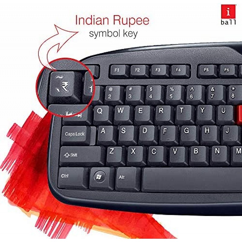 iBall Wintop Soft Key Keyboard and Mouse Combo with Water Resistant Design, Blackq