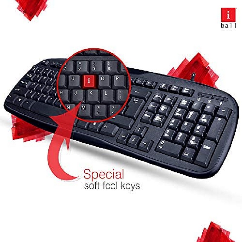 iBall Wintop Soft Key Keyboard and Mouse Combo with Water Resistant Design, Blackq