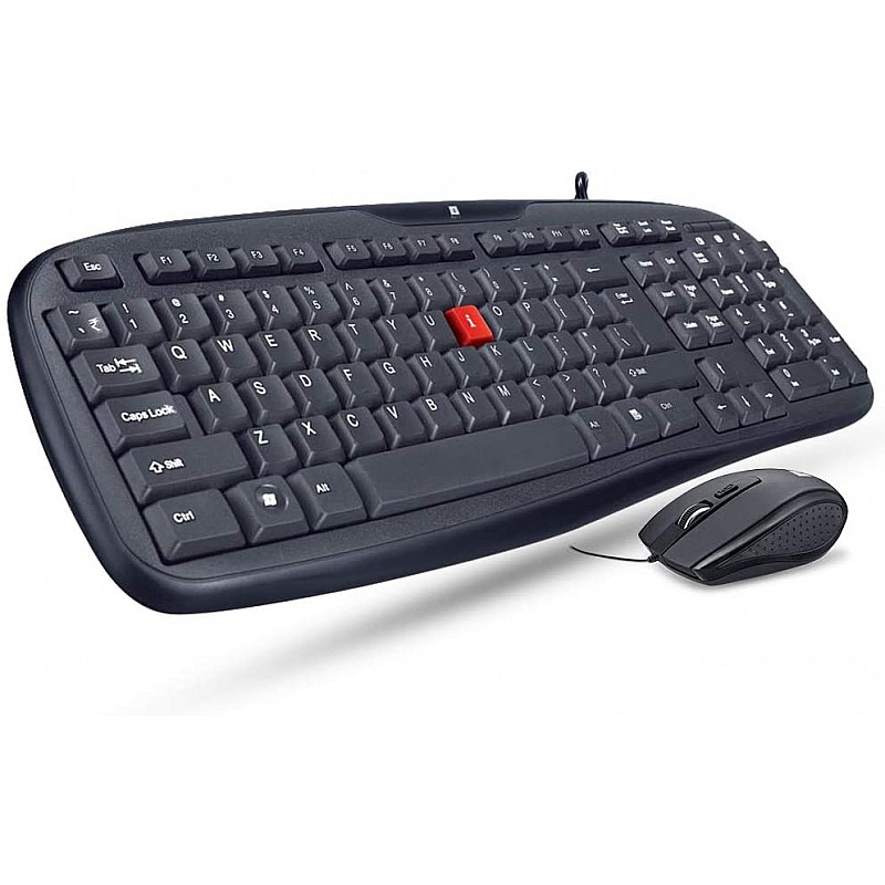 iBall Wintop Soft Key Keyboard and Mouse Combo with Water Resistant Design, Blackq