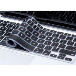 PLASTRON Keyboard Skin Cover (MacBook Air Pro 13" 15", Black - Letter Printed)