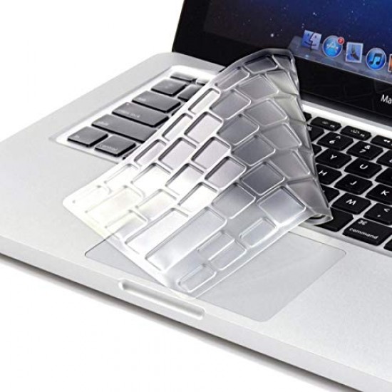 Plastron TPU Keyboard Cover for MacBook Pro 13 inch, 15 inch MacBook Air 13 inch, Transparent 