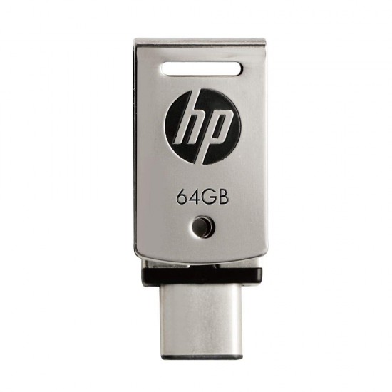 HP X5000 64GB Type-C + A OTG USB 3.1 Metallic Swivel Flash Drive