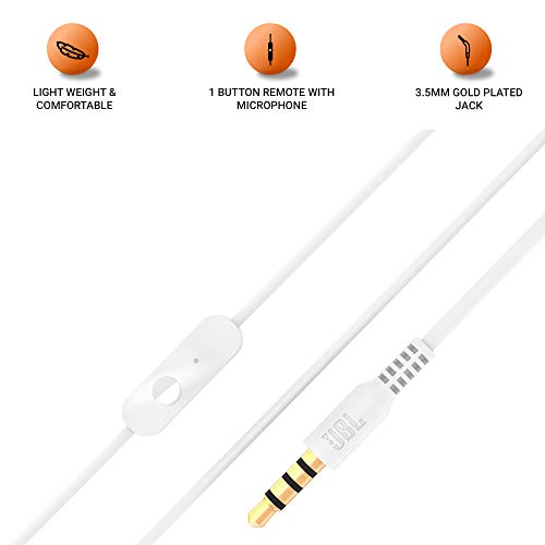 JBL C150SI by Harman in-Ear Headphones with Mic (White) JBL C150SI by Harman in-Ear Headphones with Mic (White)