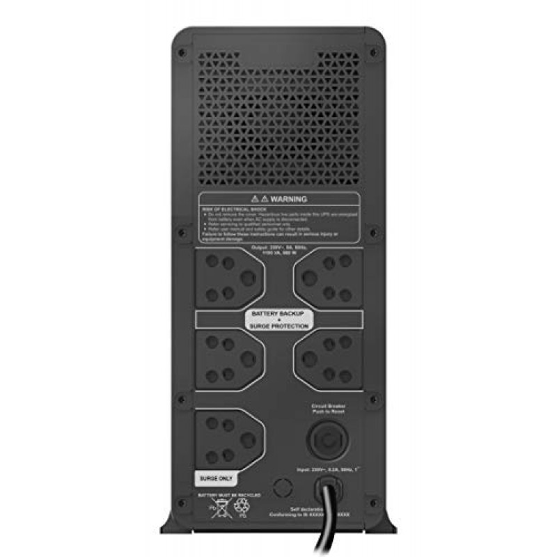 APC Back-UPS BX1100C-IN 1100VA / 660W, 230V, UPS System, An ideal Power Backup & Protection for Home Office, Desktop PC