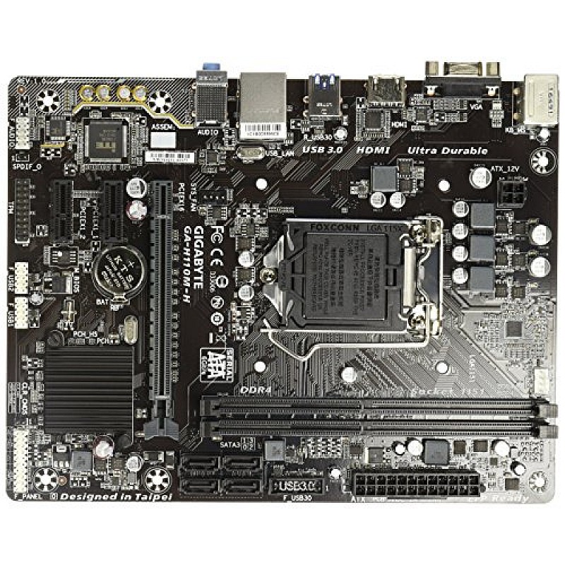 Gigabyte GA-H110M-H M-ATX Motherboard with Realtek GbE LAN, 6th and 7th Gen Intel Processor Support 