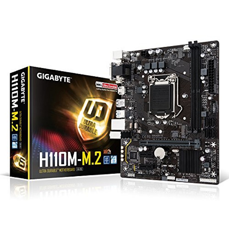 Gigabyte GA-H110M-H M-ATX Motherboard with Realtek GbE LAN, 6th and 7th Gen Intel Processor Support 