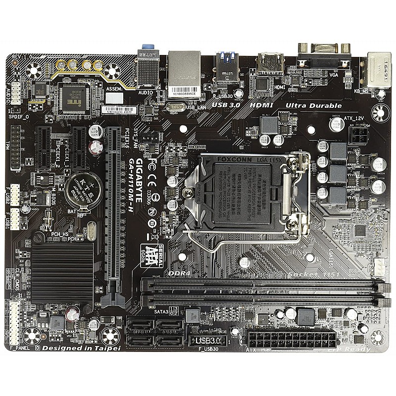 Gigabyte GA-H110M-H M-ATX Motherboard with Realtek GbE LAN, 6th and 7th Gen Intel Processor Support 