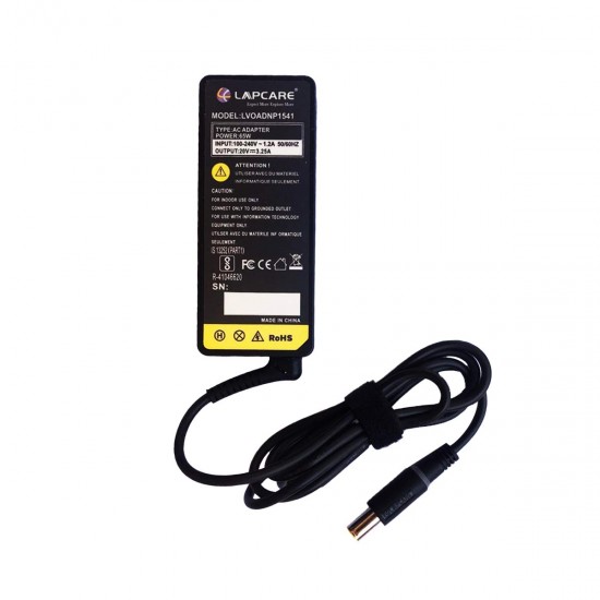 lapcare adapter (20v/3.25a) for ibm thinkpad Black