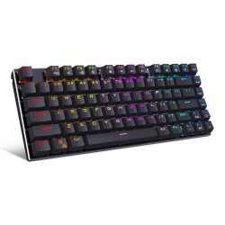 HUO JI RGB Mechanical Gaming Keyboard, E-Yooso Z-88 Compact 81 Keys Hot Swappable for Mac, PC, Black