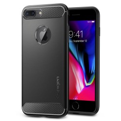 airtree Rugged Armor Back Cover Case Designed for iPhone 8 Plus/iPhone 7 Plus - Black