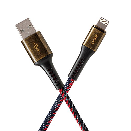 boAt Extra Tough USB A to Lightning Cable, Apple MFI Approved For Apple iPhone/iPod, 1 Meter (3.3 Feet) –(Denim) boAt Extra Tough USB A to Lightning Cable, Apple MFI Approved For Apple iPhone/iPod, 1 Meter (3.3 Feet) –(Denim)